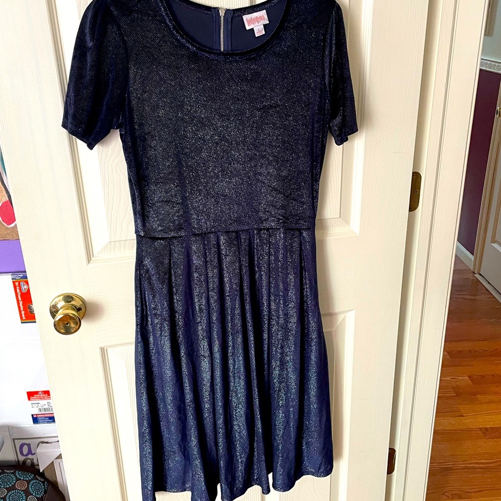 Blue and Silver Sparkle Velour Dress